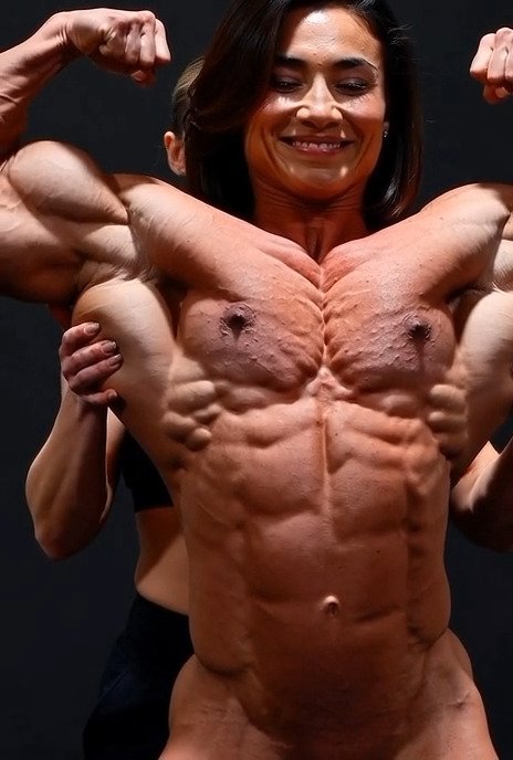 And a naked bodybuilder really loves her roided muscles to be worshipped by girls #XFeo7LyI